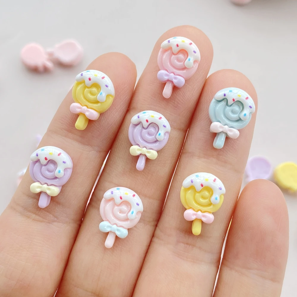 Art Craft Ice Cream - 30pcs เรซิ่นที่มีสีสัน 3D MINI Lollipop Ice