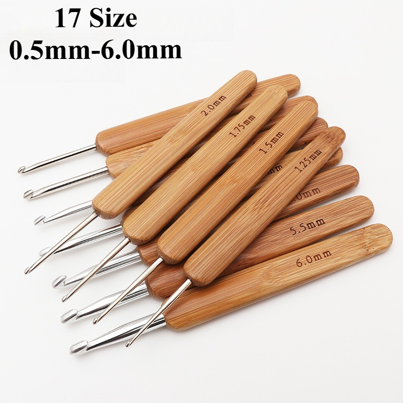 Crochet Hook Set - ชุดเข็มถักโครเชต์ด้ามไม้ไผ่ 1 ชิ้น ขนาด 0.5 มม.
