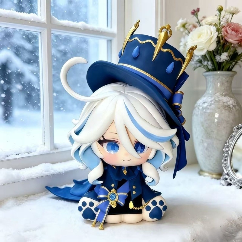 Art Craft New Year - ฟิกเกอร์คิตตี้น่ารักขนาดเล็กจากเกม Genshin Impact ตัวละครฟูรินะ ทำจาก PVC