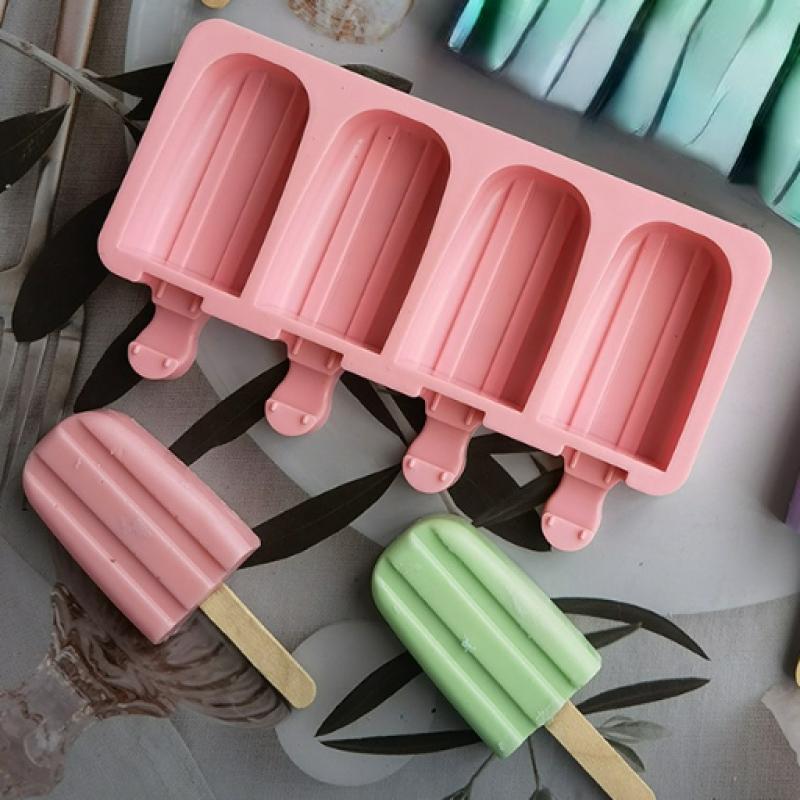 Art Craft Ice Cream - ซิลิโคน 4 Cavity รูปไข่ Double Grooved