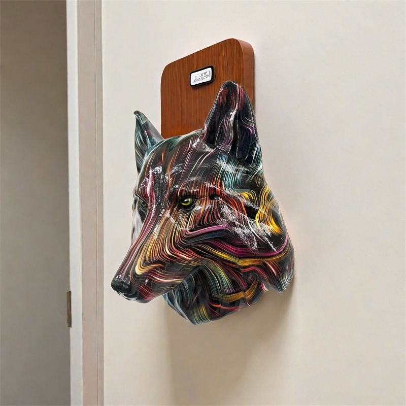 Art Craft Lion - ของตกแต่งผนังรูปสัตว์เรซินสไตล์วินเทจ ประติมากรรมศิลปะหัวสิงโต หมาป่า เสือดาว งานฝีมือสร้างสรรค์ สำหรับแขวนตกแต่งบ้าน
