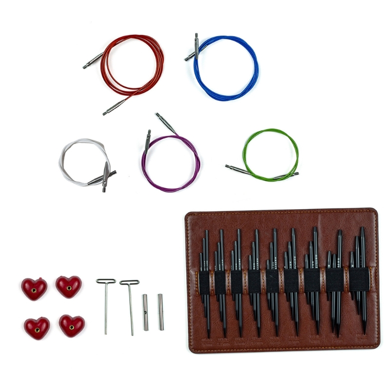 Crochet Hook Set - ชุดตะขอถักอลูมินาที่ถอดออกได้ด้ามไม้สั้นเพื่อการจับที่สะดวกสบายหลายขนาดรวมกับกล่องเก็บของ ขายดีที่สุด