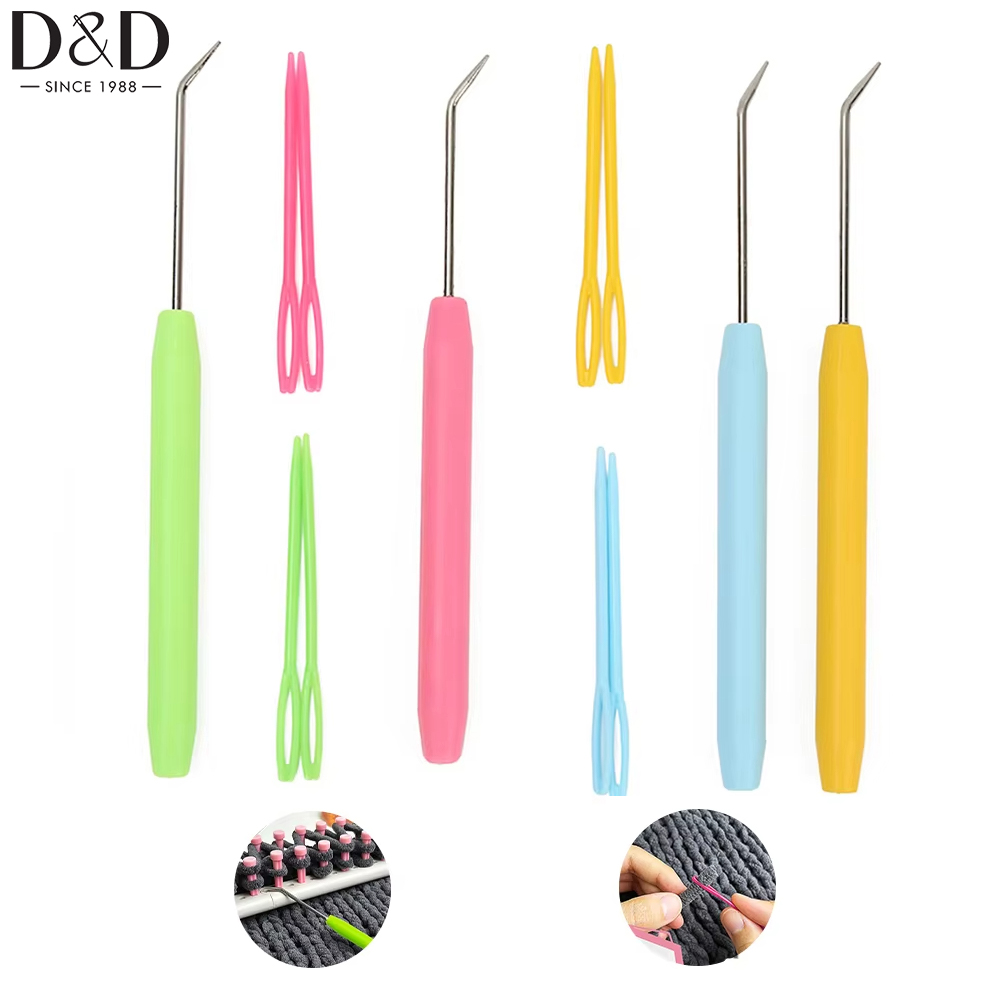 Crochet Hook Set - ชุดเข็มถักโครเชต์ 3 ชิ้น/ชุด พร้อมอุปกรณ์ถักโครเชต์ เข็มพลาสติกหลากสีสำหรับงานถักและเย็บผ้า