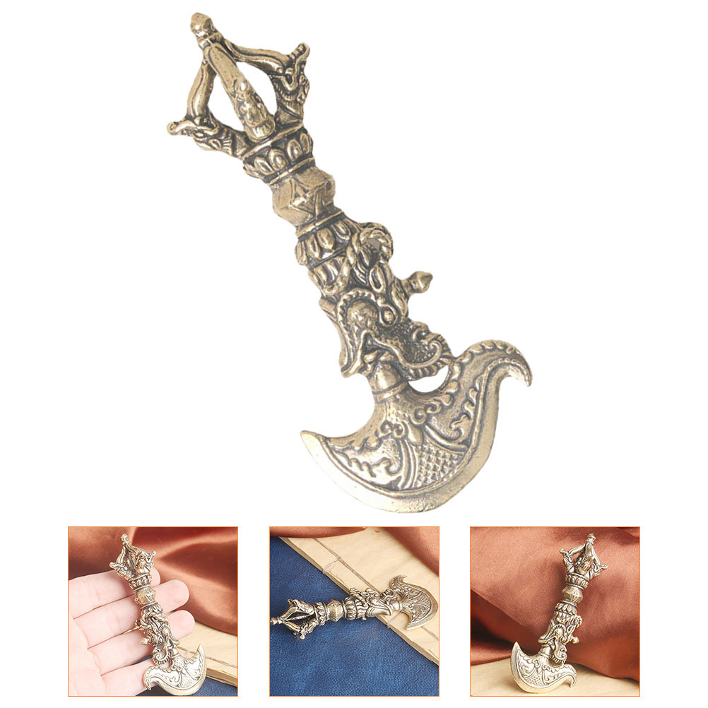 Art Craft Home - เครื่องประดับทองเหลืองรูปวัชระขนาดเล็ก ของตกแต่งพุทธศาสนาทิเบต ของตกแต่งบนโต๊ะ งานศิลปะตกแต่งบ้าน งานฝีมือทองเหลืองทางศาสนา งานสร้างสรรค์
