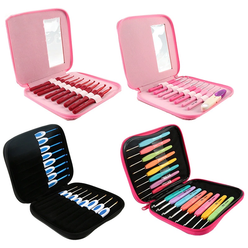 Crochet Hook Set - 9pcs ชุดถักโครเชต์ 2.5-6 ซม.Ergonomic Soft Handle