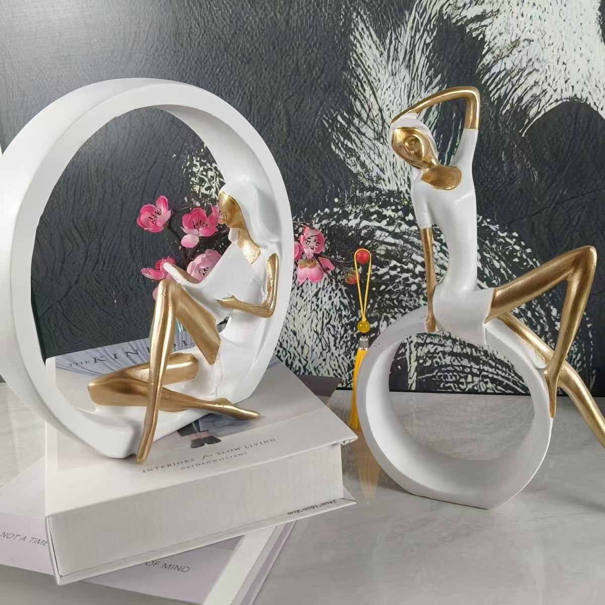 2PCS โยคะอ่าน OK สาวรูปปั้น Ar - Art Craft New Year บทวิจารณ์และราคา