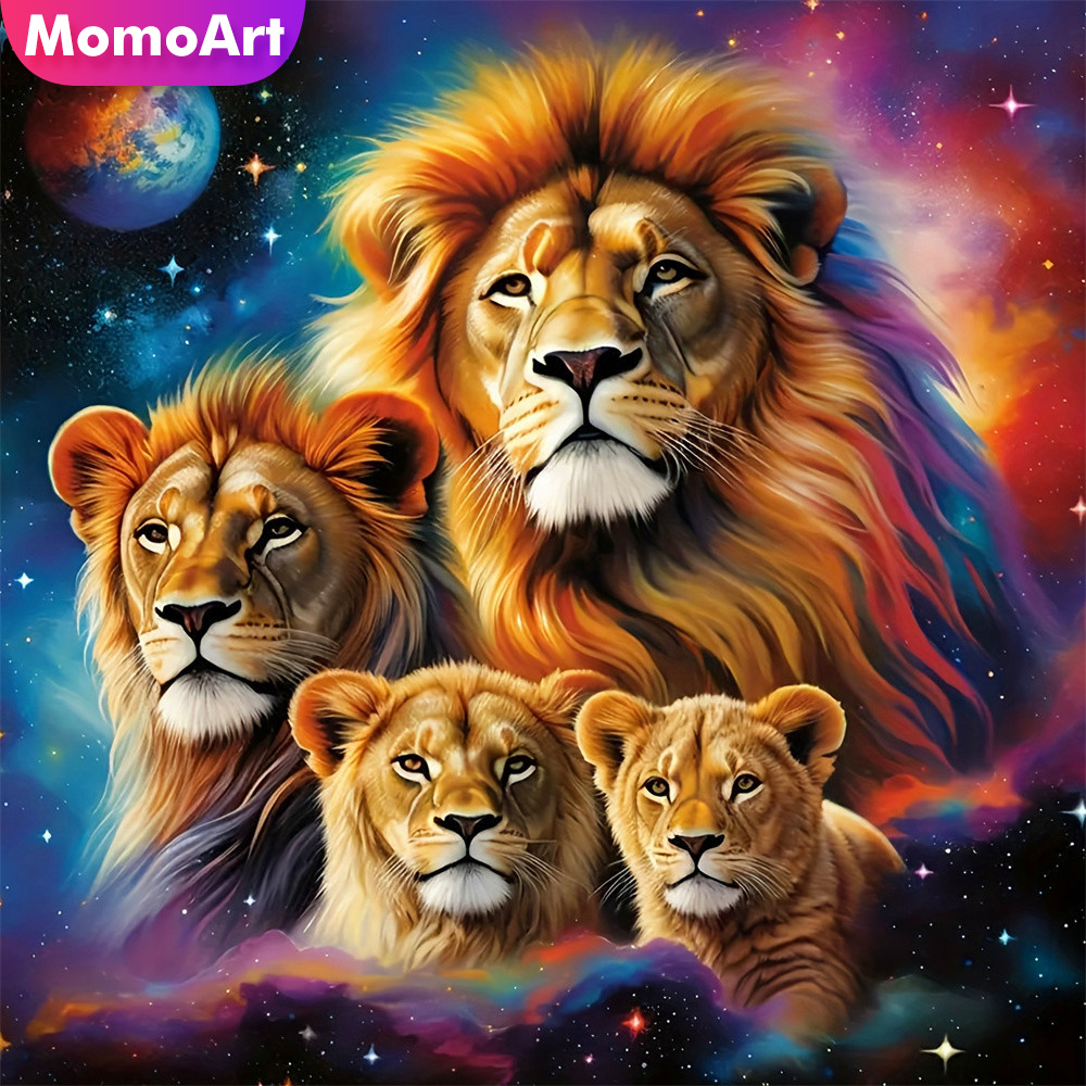 โมโมอาร์ต ภาพวาดเพชร ลายสิงโต  - Art Craft Lion บทวิจารณ์และราคา