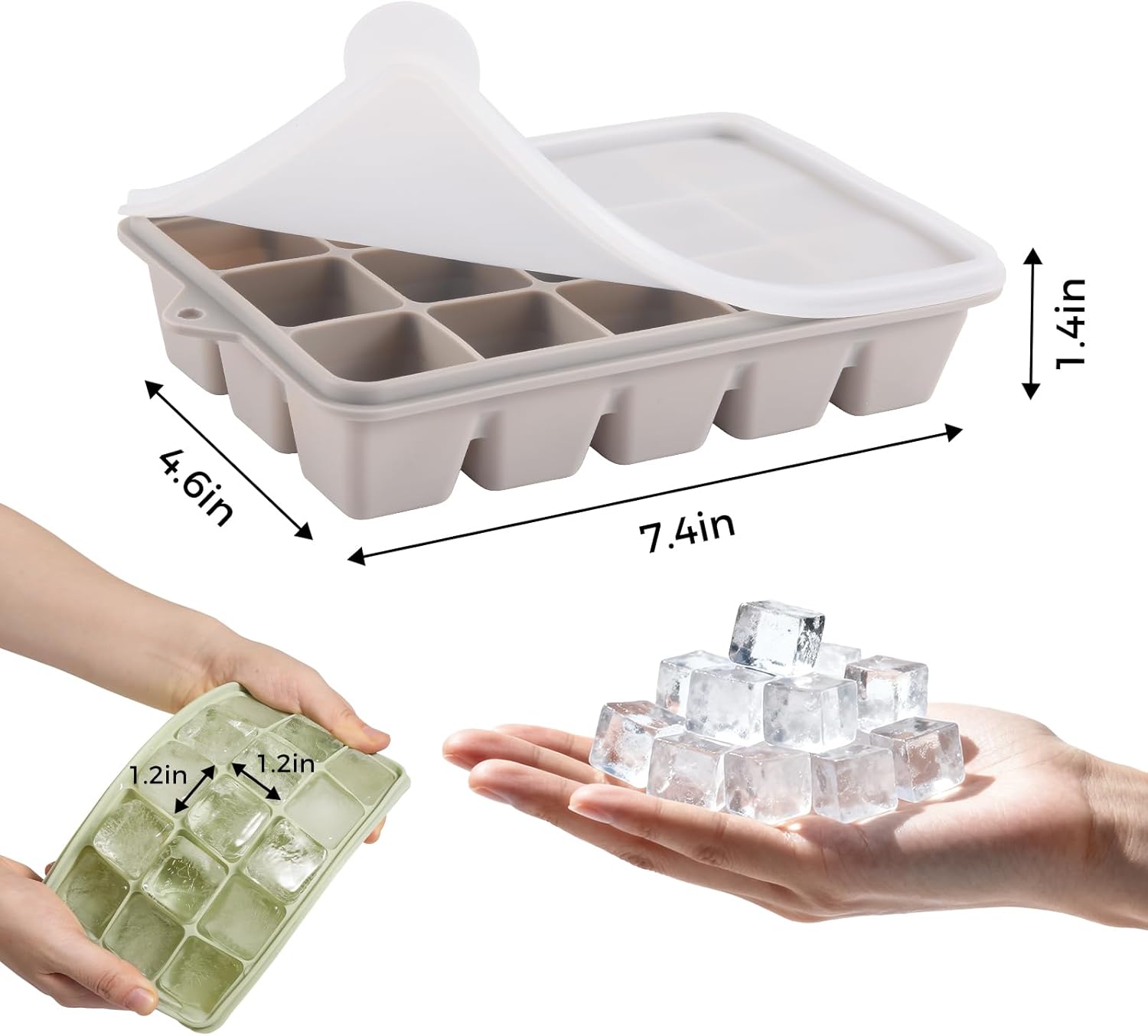 ถาดน้ำแข็งซิลิโคนพร้อมฝาปิด แม - Art Craft Ice Cream บทวิจารณ์และราคา