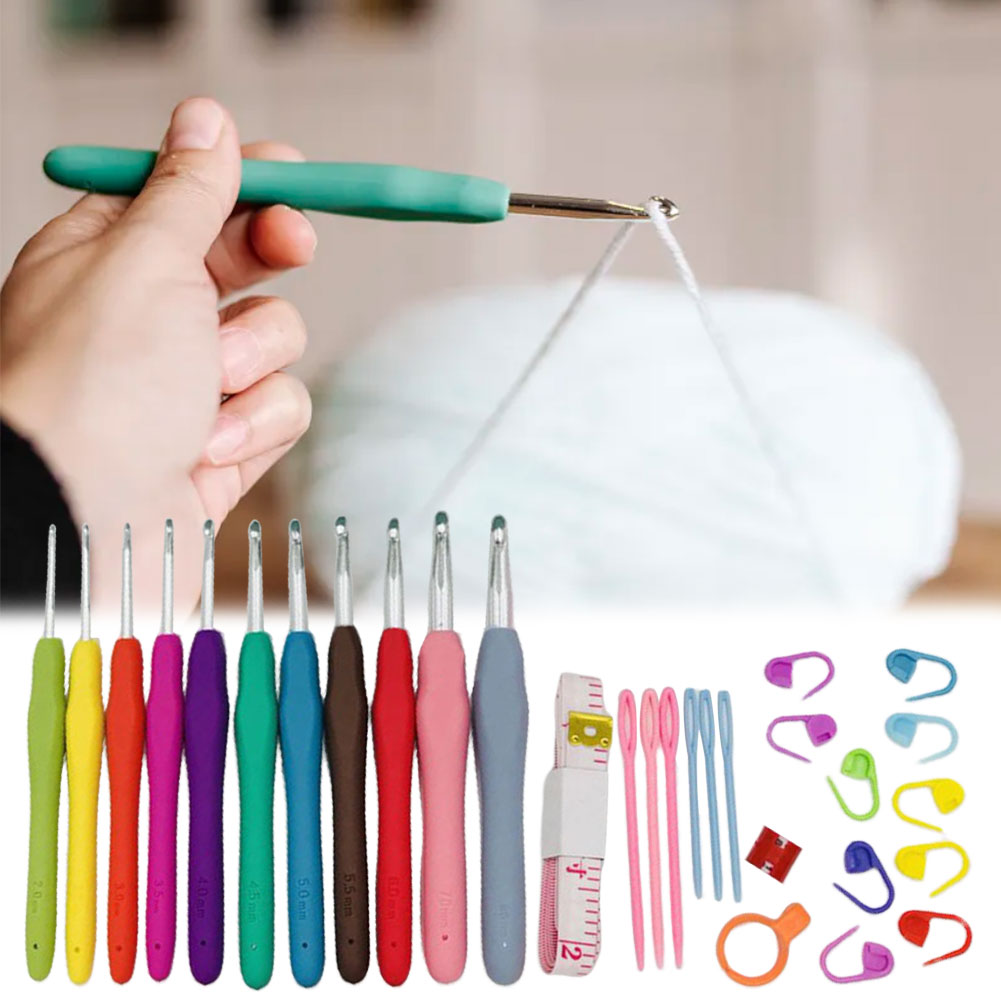 ชุดเข็มโครเชต์พร้อมไหมพรมและเข - Crochet Hook Set บทวิจารณ์และราคา