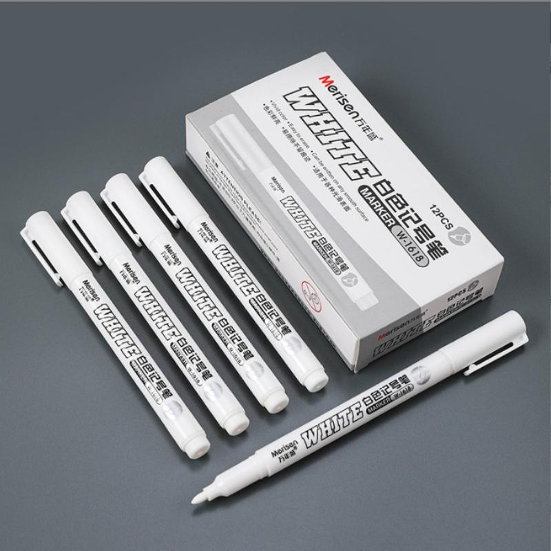 ปากกาเมจิกสีขาวถาวร 12 ชิ้น/กล - Box Art And Craft บทวิจารณ์และราคา