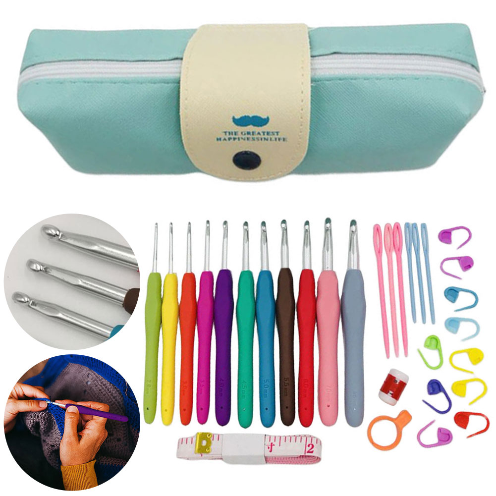 ชุดเข็มถักนิตติ้งด้ามยางหลากสี - Crochet Hook Set บทวิจารณ์และราคา