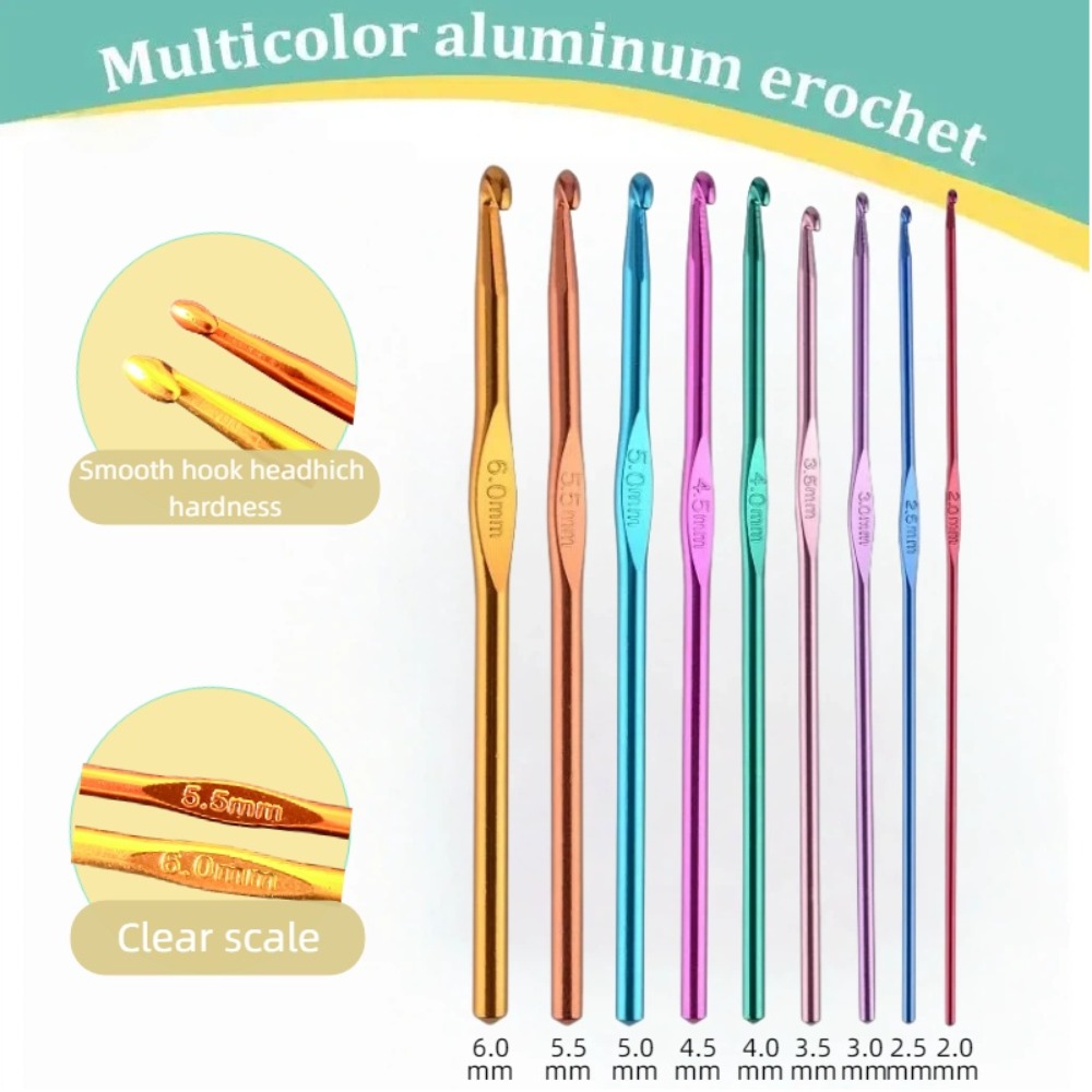 ชุดเข็มโครเชต์อะลูมิเนียมหลากส - Crochet Hook Set บทวิจารณ์และราคา