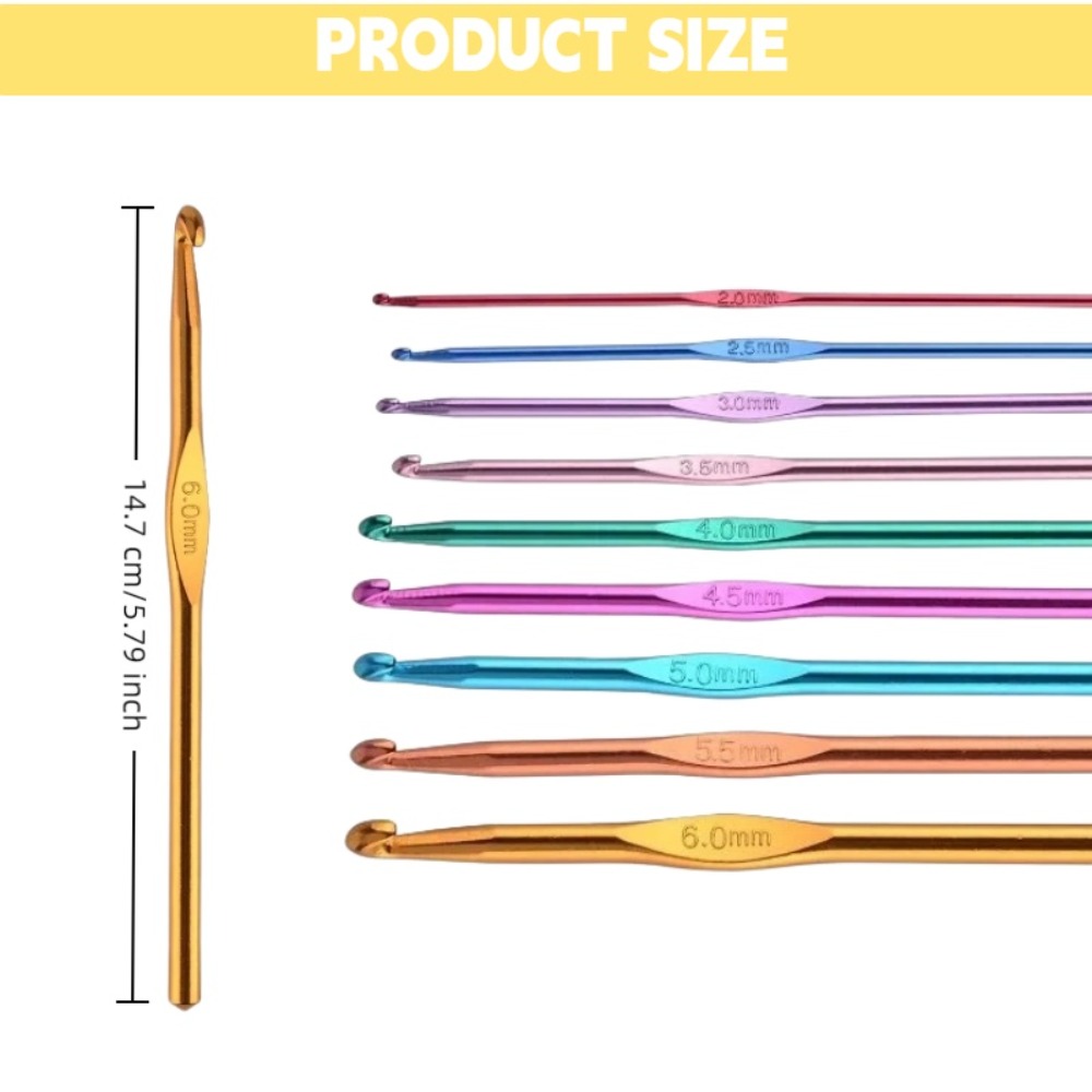 ชุดเข็มโครเชต์อะลูมิเนียมหลากส - Crochet Hook Set บทวิจารณ์และราคา